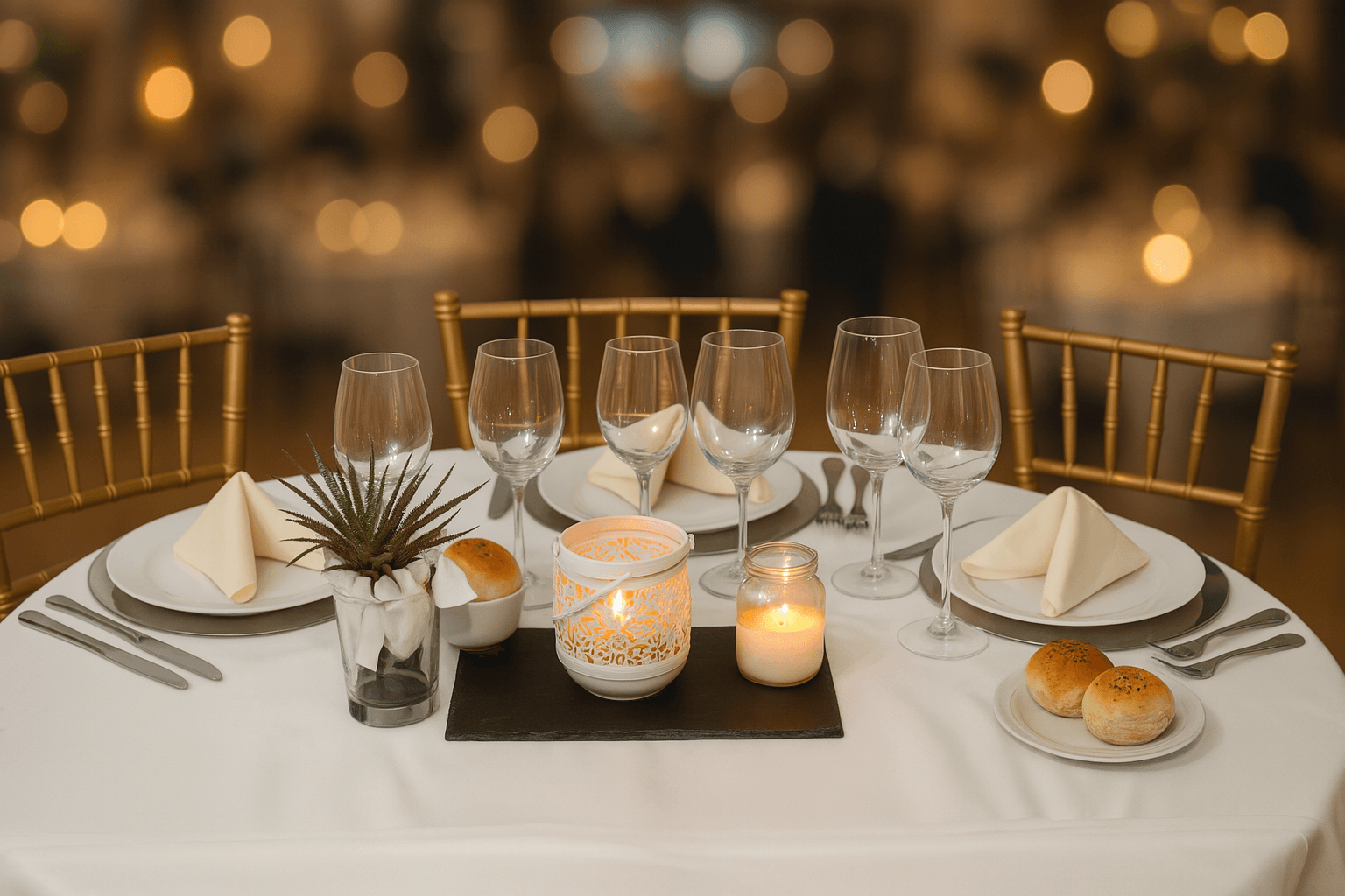 Home Mesa de gala decorada con velas para cumpleaños y eventos sociales